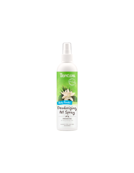 tropiclean deodorizing pet spray baby powder 236ml