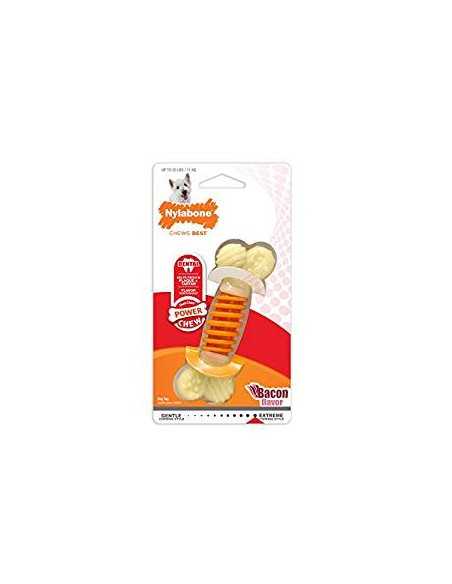 nylabone hueso espiral bacon