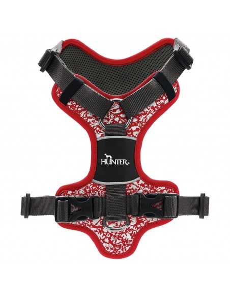 hunter arnés divo reflectante rojo/gris