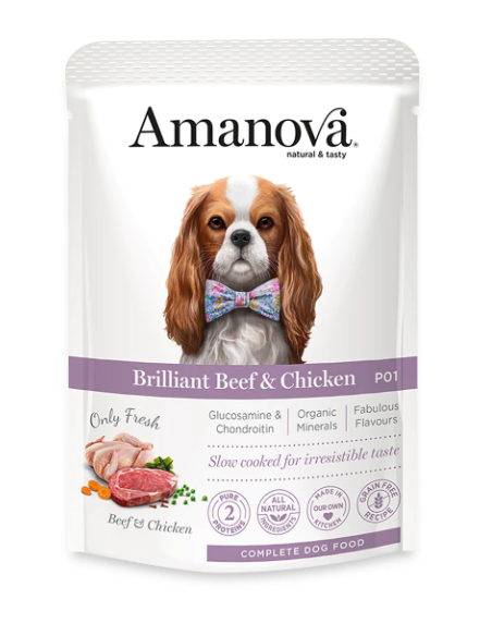 amanova ternera/pollo pouch 100gr.