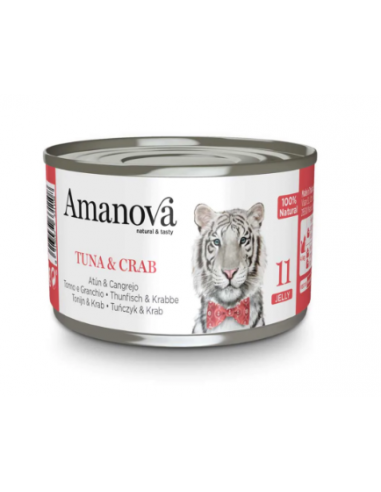 amanova lata gato atún y cangrejo gelatina