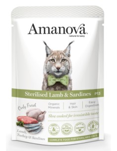 amanova pouch cat cordero y sardinas grain free