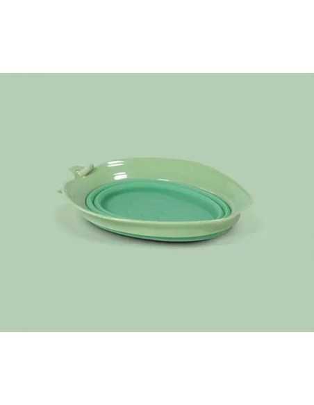 united pets leaf bowl bebedero