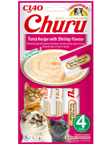 ciao churu snack gato crema suave atun/gamba