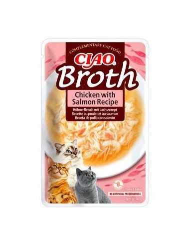 ciao pouch broth pollo/salmon gato