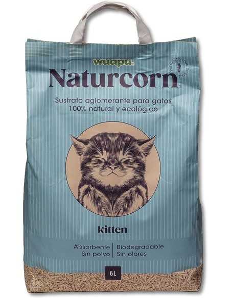 wuapu naturcorn 6l absorbente gatos kitten