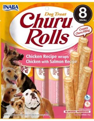 ciao churu rolls snack perro pollo/salmon