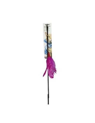 gloria caña plumas rosas gato 85cm