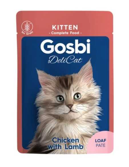 gosbi delicat paté kitten pollo con cordero 70gr.