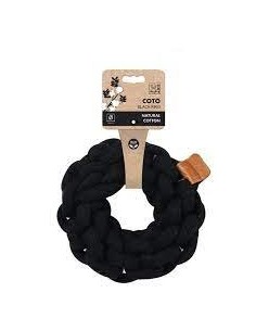 m-pets coto cuerda anillo negro 13cm