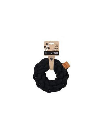 m-pets coto cuerda anillo negro 13cm
