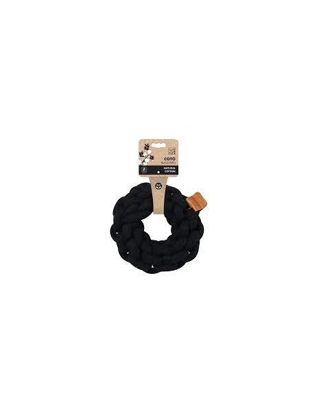 m-pets coto cuerda anillo negro 13cm