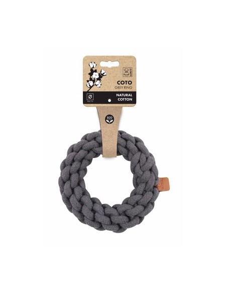 m-pets coto cuerda anillo gris 18cm