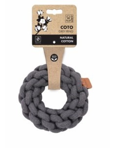 m-pets coto cuerda anillo gris 13cm