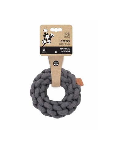 m-pets coto cuerda anillo gris 13cm