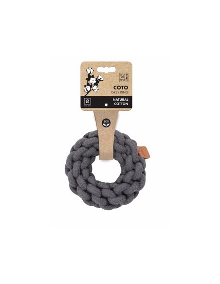 m-pets coto cuerda anillo gris 13cm