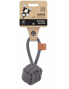 m-pets coto cuerda pelota con lazada gris 11cm