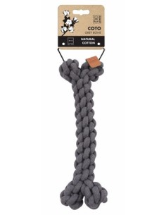 m-pets coto cuerda hueso gris 30cm