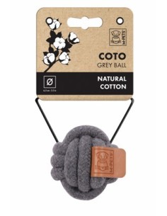 m-pets coto cuerda pelota gris 6.5cm