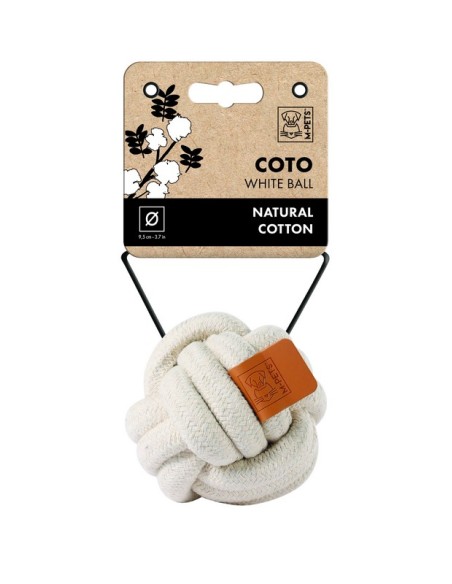m-pets coto cuerda pelota blanca 6.5cm