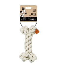 m-pets coto cuerda hueso blanco 19cm