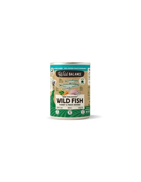 wild balance lata pescado y pavo con verduras 400gr.