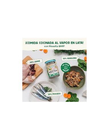 wild balance lata pescado y pavo con verduras...