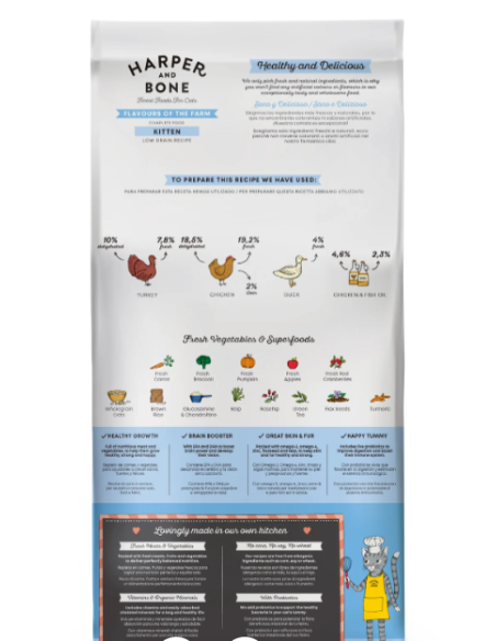 harper and bone pienso gato flavours of the farm kitten 2kg