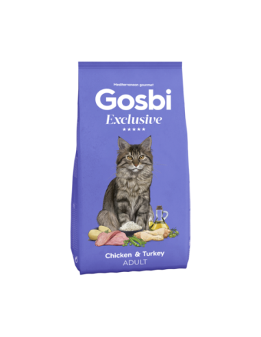gosbi exclusive adult cat pollo y pavo 1,5kg