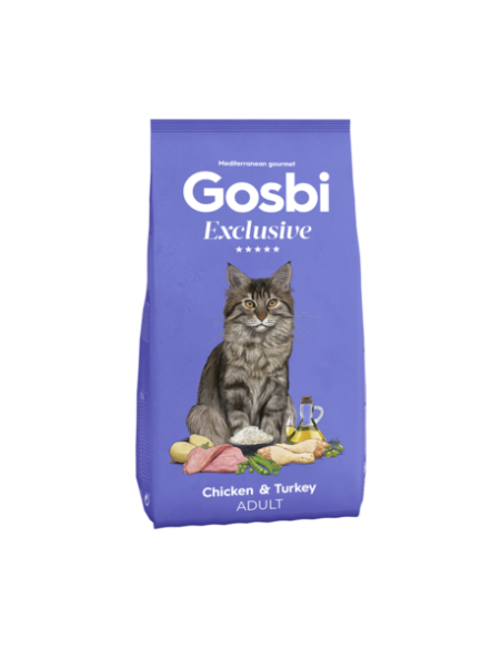 gosbi exclusive adult cat pollo y pavo 1,5kg
