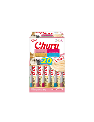 ciao churu pack 20 snacks variados gato crema...