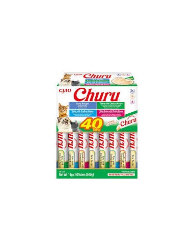 ciao churu pack 40 snacks variados gato crema...