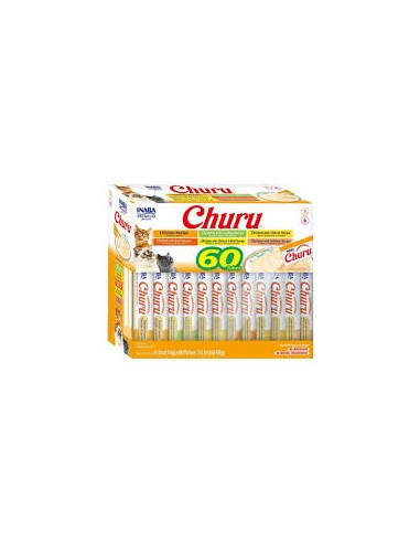 ciao churu pack 60 snacks variados gato crema...