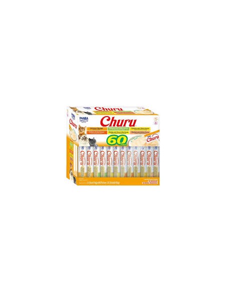 ciao churu pack 60 snacks variados gato crema suave pollo