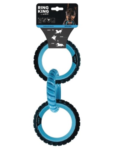 m-pets ring king juguete 3 aros azul