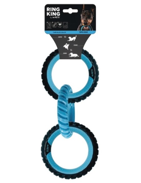 m-pets ring king juguete 3 aros azul