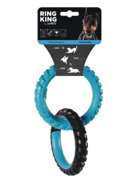 m-pets ring king juguete 2 aros azul