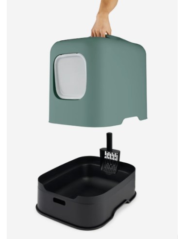 rotho my pet biala arenero cubierto verde