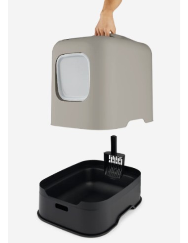 rotho my pet biala arenero cubierto beige