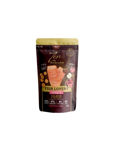 zen pouch perro salmón con verduras 100gr.