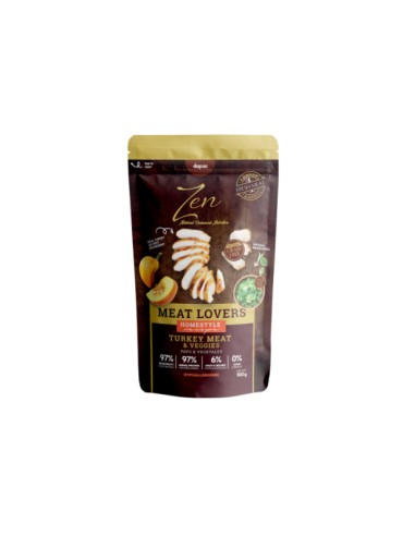 zen pouch perro pavo con verduras 100gr.