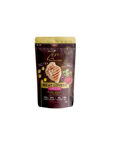 zen pouch perro cerdo con verduras 100gr.