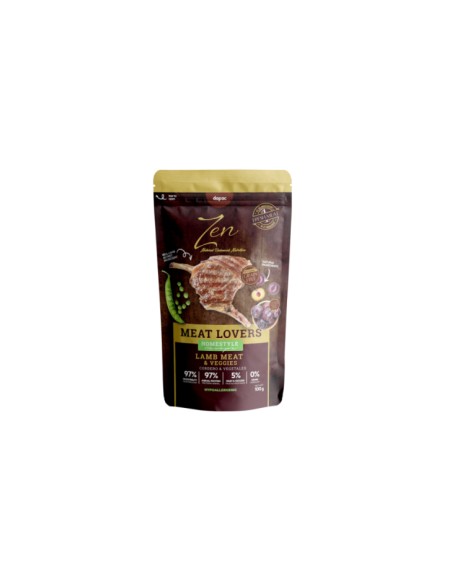 zen pouch perro cordero con verduras 100gr.