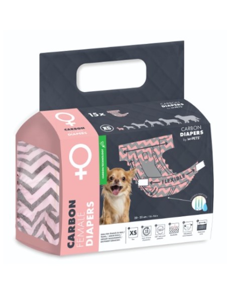 m-pets pañal carbon activo para hembras