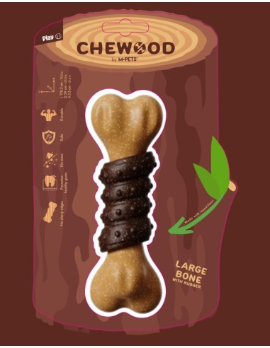 m-pets chewood juguete perro hueso con goma