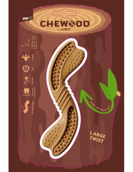 m-pets chewood juguete perro twist