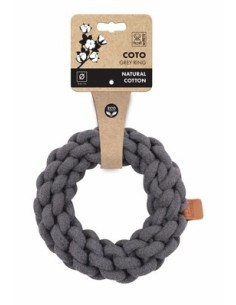 m-pets coto cuerda anillo gris 25cm