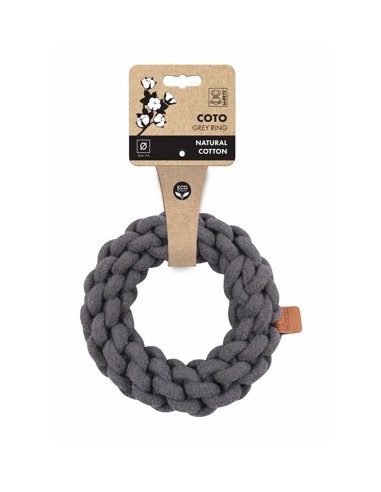 m-pets coto cuerda anillo gris 25cm