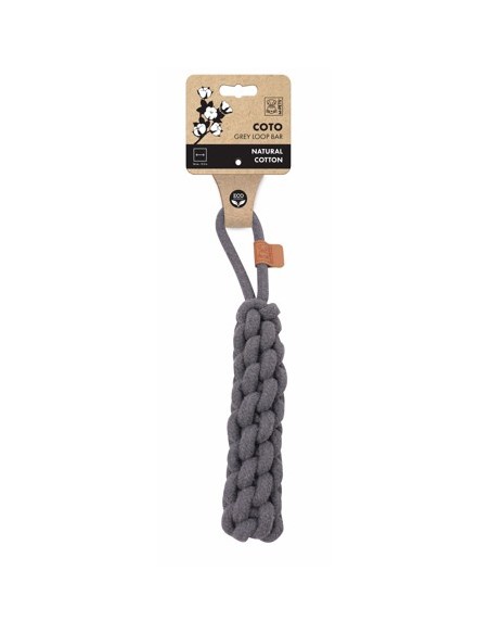 m-pets coto cuerda barrita gris 34cm