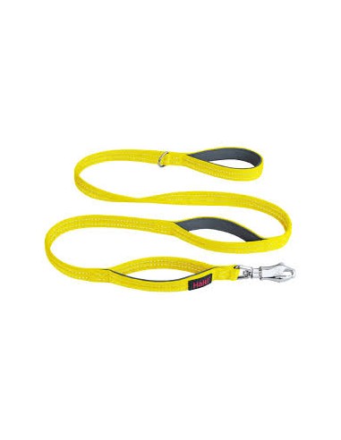 halti correa con enganche de seguridad amarilla